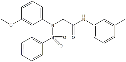 2-[3-methoxy(phenylsulfonyl)anilino]-N-(3-methylphenyl)acetamide 구조식 이미지