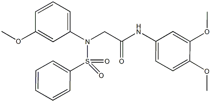 N-(3,4-dimethoxyphenyl)-2-[3-methoxy(phenylsulfonyl)anilino]acetamide 구조식 이미지