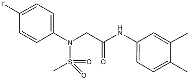 N-(3,4-dimethylphenyl)-2-[4-fluoro(methylsulfonyl)anilino]acetamide 구조식 이미지