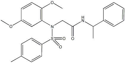 2-{2,5-dimethoxy[(4-methylphenyl)sulfonyl]anilino}-N-(1-phenylethyl)acetamide Structure