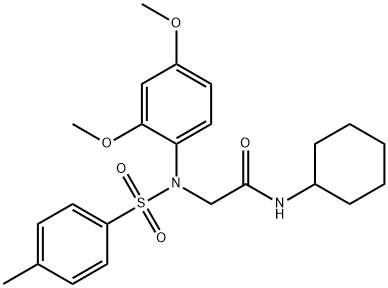 N-cyclohexyl-2-{2,4-dimethoxy[(4-methylphenyl)sulfonyl]anilino}acetamide 구조식 이미지