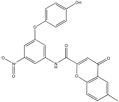 N-[3-nitro-5-(4-hydroxyphenoxy)phenyl]-6-methyl-4-oxo-4H-chromene-2-carboxamide Structure