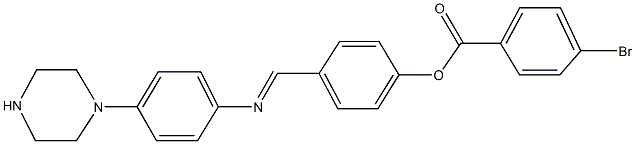 4-({[4-(1-piperazinyl)phenyl]imino}methyl)phenyl 4-bromobenzoate Structure