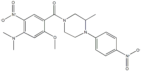 4-{4-(dimethylamino)-5-nitro-2-methoxybenzoyl}-1-{4-nitrophenyl}-2-methylpiperazine 구조식 이미지