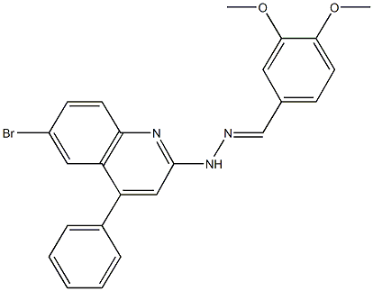 3,4-dimethoxybenzaldehyde (6-bromo-4-phenyl-2-quinolinyl)hydrazone 구조식 이미지