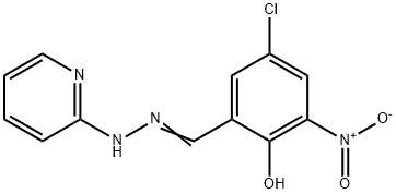 5-chloro-2-hydroxy-3-nitrobenzaldehyde 2-pyridinylhydrazone Structure