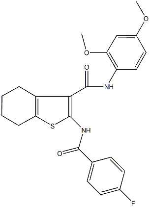 N-(2,4-dimethoxyphenyl)-2-[(4-fluorobenzoyl)amino]-4,5,6,7-tetrahydro-1-benzothiophene-3-carboxamide Structure