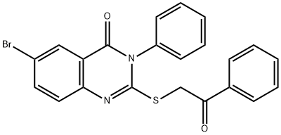 6-bromo-2-[(2-oxo-2-phenylethyl)sulfanyl]-3-phenylquinazolin-4(3H)-one Structure