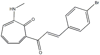 2-[3-(4-bromophenyl)acryloyl]-7-(methylamino)-2,4,6-cycloheptatrien-1-one Structure