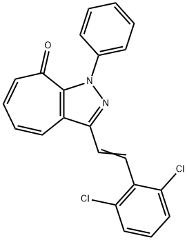 3-[2-(2,6-dichlorophenyl)vinyl]-1-phenylcyclohepta[c]pyrazol-8(1H)-one 구조식 이미지