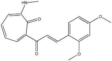 2-[3-(2,4-dimethoxyphenyl)acryloyl]-7-(methylamino)-2,4,6-cycloheptatrien-1-one Structure