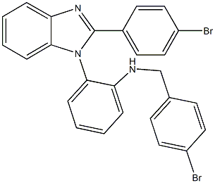 N-(4-bromobenzyl)-N-{2-[2-(4-bromophenyl)-1H-benzimidazol-1-yl]phenyl}amine 구조식 이미지