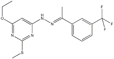 1-[3-(trifluoromethyl)phenyl]ethanone [6-ethoxy-2-(methylsulfanyl)-4-pyrimidinyl]hydrazone Structure