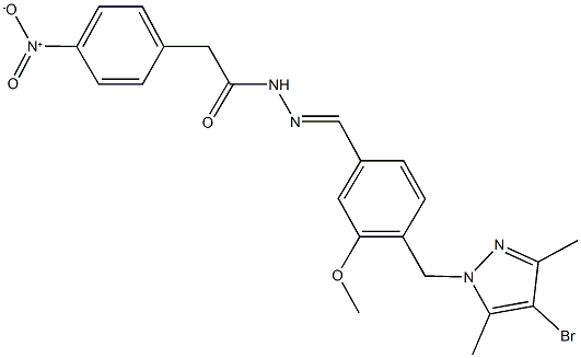 N'-{4-[(4-bromo-3,5-dimethyl-1H-pyrazol-1-yl)methyl]-3-methoxybenzylidene}-2-{4-nitrophenyl}acetohydrazide 구조식 이미지