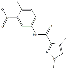 N-{3-nitro-4-methylphenyl}-4-iodo-1-methyl-1H-pyrazole-3-carboxamide 구조식 이미지