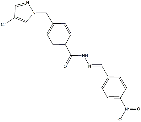 4-[(4-chloro-1H-pyrazol-1-yl)methyl]-N'-{4-nitrobenzylidene}benzohydrazide 구조식 이미지