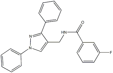 N-[(1,3-diphenyl-1H-pyrazol-4-yl)methyl]-3-fluorobenzamide 구조식 이미지