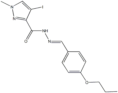 4-iodo-1-methyl-N'-(4-propoxybenzylidene)-1H-pyrazole-3-carbohydrazide 구조식 이미지