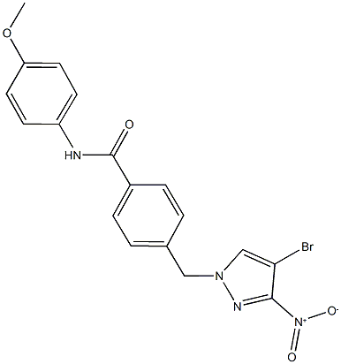 4-({4-bromo-3-nitro-1H-pyrazol-1-yl}methyl)-N-(4-methoxyphenyl)benzamide Structure