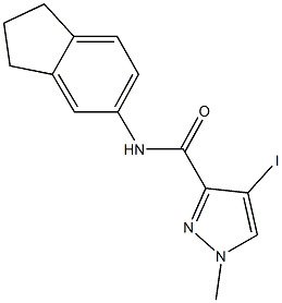 N-(2,3-dihydro-1H-inden-5-yl)-4-iodo-1-methyl-1H-pyrazole-3-carboxamide 구조식 이미지