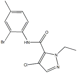 N-(2-bromo-4-methylphenyl)-4-chloro-1-ethyl-1H-pyrazole-5-carboxamide Structure