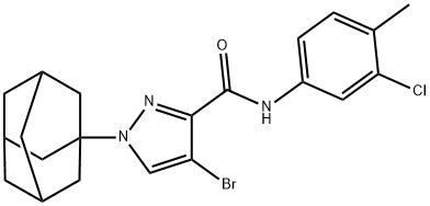 1-(1-adamantyl)-4-bromo-N-(3-chloro-4-methylphenyl)-1H-pyrazole-3-carboxamide 구조식 이미지