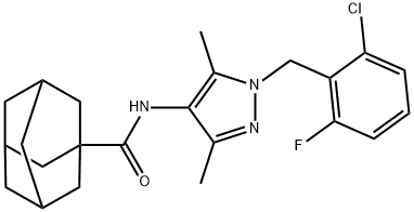 N-[1-(2-chloro-6-fluorobenzyl)-3,5-dimethyl-1H-pyrazol-4-yl]-1-adamantanecarboxamide Structure