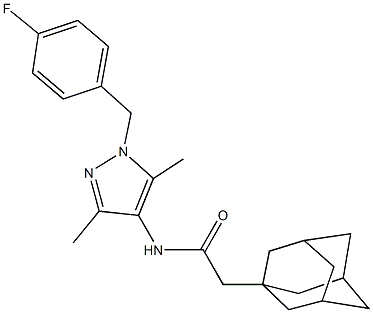 2-(1-adamantyl)-N-[1-(4-fluorobenzyl)-3,5-dimethyl-1H-pyrazol-4-yl]acetamide Structure
