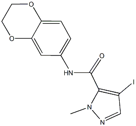 N-(2,3-dihydro-1,4-benzodioxin-6-yl)-4-iodo-1-methyl-1H-pyrazole-5-carboxamide Structure