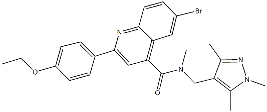 6-bromo-2-(4-ethoxyphenyl)-N-methyl-N-[(1,3,5-trimethyl-1H-pyrazol-4-yl)methyl]-4-quinolinecarboxamide Structure