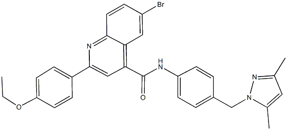 6-bromo-N-{4-[(3,5-dimethyl-1H-pyrazol-1-yl)methyl]phenyl}-2-(4-ethoxyphenyl)-4-quinolinecarboxamide Structure