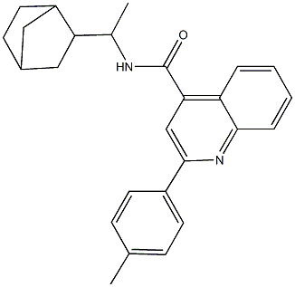 N-(1-bicyclo[2.2.1]hept-2-ylethyl)-2-(4-methylphenyl)-4-quinolinecarboxamide 구조식 이미지