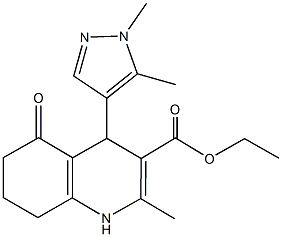 ethyl 4-(1,5-dimethyl-1H-pyrazol-4-yl)-2-methyl-5-oxo-1,4,5,6,7,8-hexahydro-3-quinolinecarboxylate 구조식 이미지