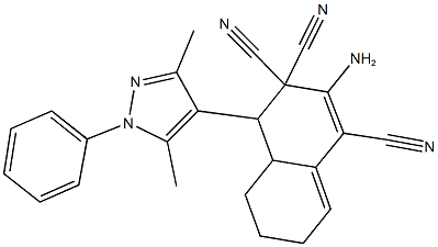 2-amino-4-(3,5-dimethyl-1-phenyl-1H-pyrazol-4-yl)-4a,5,6,7-tetrahydro-1,3,3(4H)-naphthalenetricarbonitrile 구조식 이미지