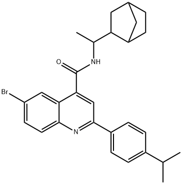 N-(1-bicyclo[2.2.1]hept-2-ylethyl)-6-bromo-2-(4-isopropylphenyl)-4-quinolinecarboxamide 구조식 이미지