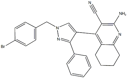 2-amino-4-[1-(4-bromobenzyl)-3-phenyl-1H-pyrazol-4-yl]-5,6,7,8-tetrahydro-3-quinolinecarbonitrile 구조식 이미지