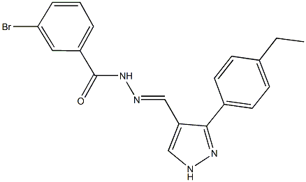 3-bromo-N'-{[3-(4-ethylphenyl)-1H-pyrazol-4-yl]methylene}benzohydrazide Structure