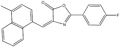 2-(4-fluorophenyl)-4-[(4-methyl-1-naphthyl)methylene]-1,3-oxazol-5(4H)-one 구조식 이미지