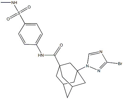 3-(3-bromo-1H-1,2,4-triazol-1-yl)-N-{4-[(methylamino)sulfonyl]phenyl}-1-adamantanecarboxamide 구조식 이미지