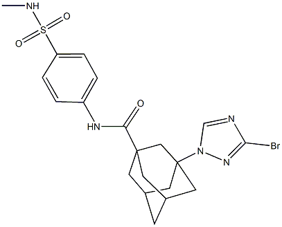 3-(3-bromo-1H-1,2,4-triazol-1-yl)-N-{4-[(methylamino)sulfonyl]phenyl}-1-adamantanecarboxamide Structure