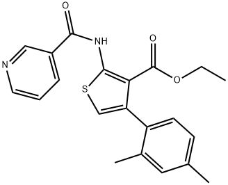 ethyl 4-(2,4-dimethylphenyl)-2-[(3-pyridinylcarbonyl)amino]-3-thiophenecarboxylate Structure