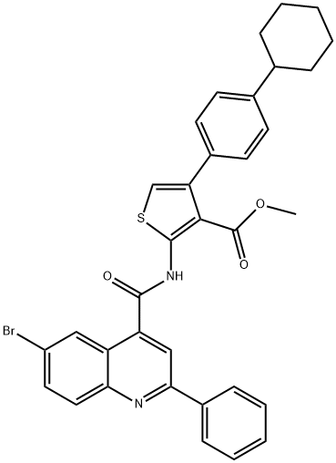 methyl 2-{[(6-bromo-2-phenylquinolin-4-yl)carbonyl]amino}-4-(4-cyclohexylphenyl)thiophene-3-carboxylate Structure