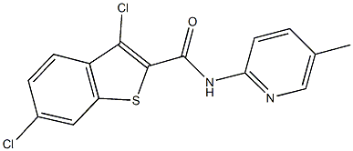 3,6-dichloro-N-(5-methyl-2-pyridinyl)-1-benzothiophene-2-carboxamide Structure