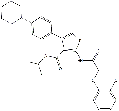isopropyl 2-{[(2-chlorophenoxy)acetyl]amino}-4-(4-cyclohexylphenyl)thiophene-3-carboxylate Structure