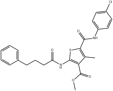 methyl 5-[(4-chloroanilino)carbonyl]-4-methyl-2-[(4-phenylbutanoyl)amino]thiophene-3-carboxylate Structure