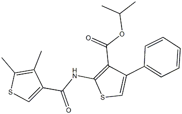 isopropyl 2-{[(4,5-dimethyl-3-thienyl)carbonyl]amino}-4-phenyl-3-thiophenecarboxylate 구조식 이미지