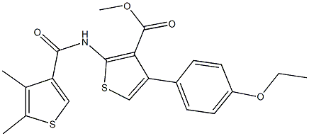 methyl 2-{[(4,5-dimethyl-3-thienyl)carbonyl]amino}-4-(4-ethoxyphenyl)-3-thiophenecarboxylate Structure