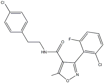 3-(2-chloro-6-fluorophenyl)-N-[2-(4-chlorophenyl)ethyl]-5-methyl-4-isoxazolecarboxamide 구조식 이미지