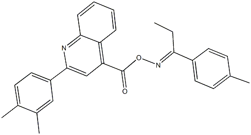 1-(4-methylphenyl)-1-propanone O-{[2-(3,4-dimethylphenyl)-4-quinolinyl]carbonyl}oxime 구조식 이미지