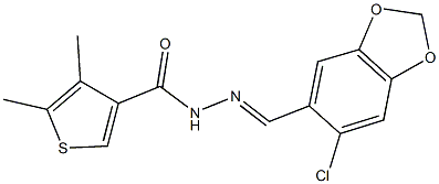 N'-[(6-chloro-1,3-benzodioxol-5-yl)methylene]-4,5-dimethyl-3-thiophenecarbohydrazide 구조식 이미지